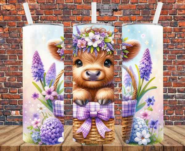Spring Country Cow - Tumbler Wrap - Sublimation Transfers