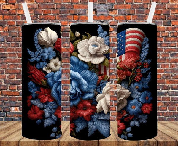 3D Floral - Tumbler Wrap - Sublimation Transfers