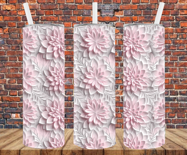 Floral - 3D Effect - Tumbler Wrap - Sublimation Transfers