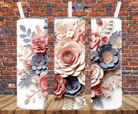 Flower Bouquet - 3D Effect - Tumbler Wrap - Sublimation Transfers