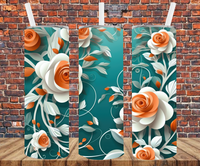 Floral - 3D Effect - Tumbler Wrap - Sublimation Transfers