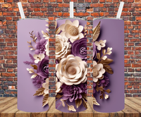 Floral - 3D Effect - Tumbler Wrap - Sublimation Transfers