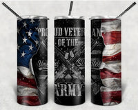 Army Veteran - Tumbler Wrap Sublimation Transfers