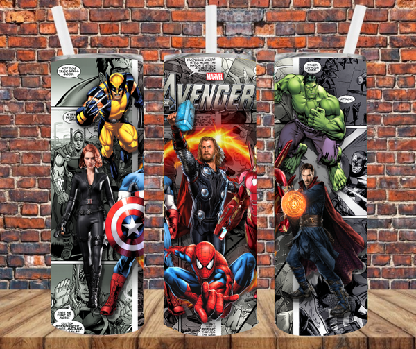 Character Heroes - Tumbler Wrap - Sublimation Transfers