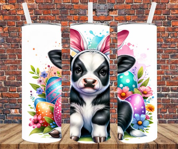 Baby Cow Easter Bunny - Tumbler Wrap - Sublimation Transfers