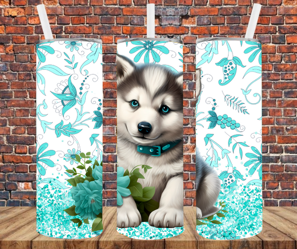 Husky Puppy - Tumbler Wrap - Sublimation Transfers