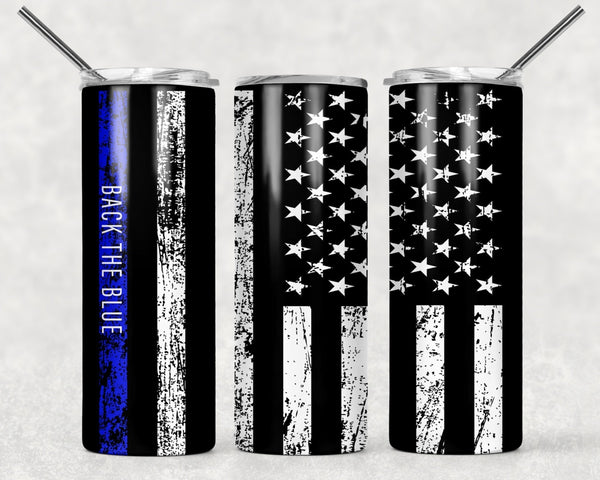 Back the Blue - Tumbler Wrap Sublimation Transfers