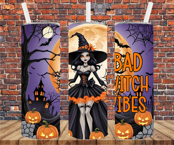 Bad Witch Vibes - Tumbler Wrap - Sublimation Transfers