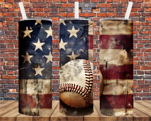 Grunge Baseball - Tumbler Wrap - Sublimation Transfers