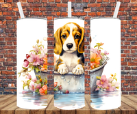 Beagle in Washtub - Tumbler Wrap - Sublimation Transfers