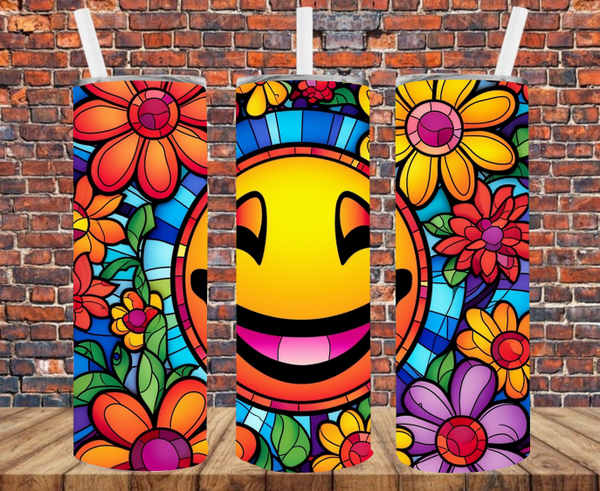 Smiley Face - Tumbler Wrap - Sublimation Transfers