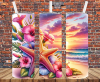 Starfish Beach Scene - Tumbler Wrap - Sublimation Transfers