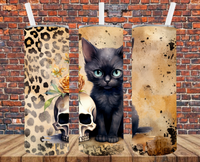 Black Kitty - Tumbler Wrap - Sublimation Transfers