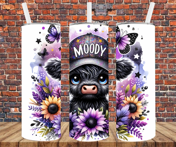 Moody Cow - Tumbler Wrap - Sublimation Transfers