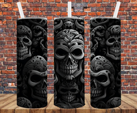 Skulls - Tumbler Wrap - Sublimation Transfers