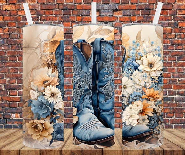 Cow Girl Boots - Tumbler Wrap - Sublimation Transfers
