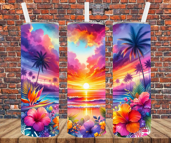 Tropical Paradise - Tumbler Wrap - Sublimation Transfers