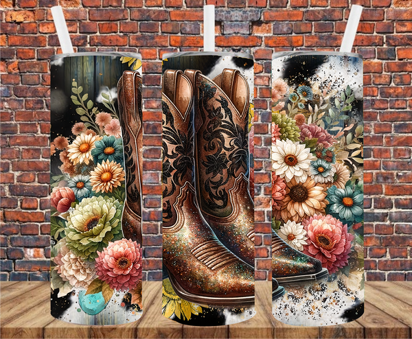 Cowgirl Boots - Tumbler Wrap - Sublimation Transfers