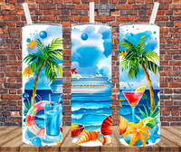 Cruise Ship - Tumbler Wrap - Sublimation Transfers