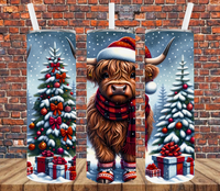 Christmas Cow - Tumbler Wrap - Sublimation Transfers