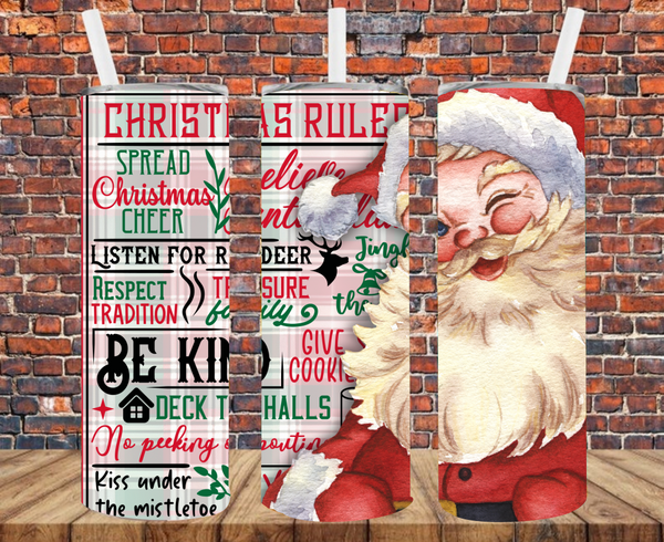 Christmas Rules - Tumbler Wrap - Sublimation Transfers