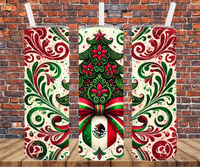 Christmas Mexico Flag - Tumbler Wrap - Sublimation Transfers