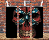 Confederate Skull - Tumbler Wrap - Sublimation Transfers