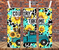 Country Roads Take Me Home - Tumbler Wrap - Sublimation Transfers