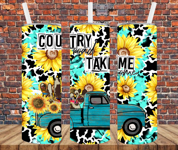 Country Roads Take Me Home - Tumbler Wrap - Sublimation Transfers