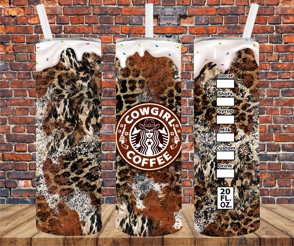 Cowgirl Coffee - Tumbler Wrap - Sublimation Transfers