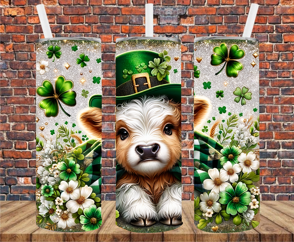 St. Patrick's Cow - Tumbler Wrap - Sublimation Transfers