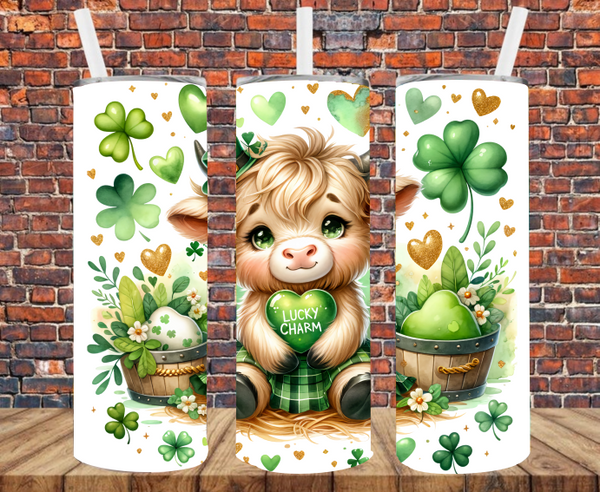 Lucky Charm Cow - Tumbler Wrap - Sublimation Transfers