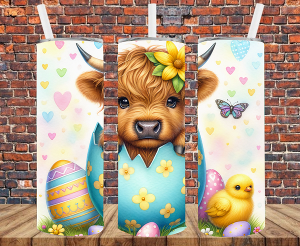Easter Country Cow - Tumbler Wrap - Sublimation Transfers