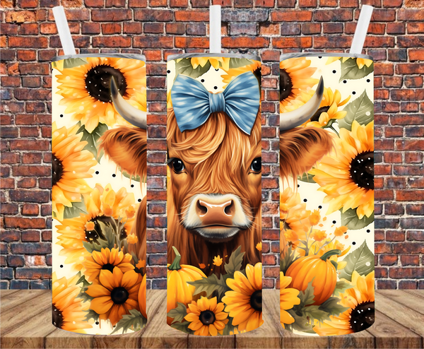 Fall Country Cow - Tumbler Wrap - Sublimation Transfers