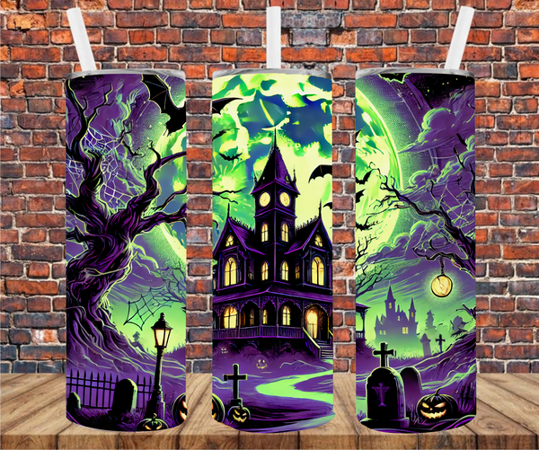 Haunted House - Tumbler Wrap - Sublimation Transfers