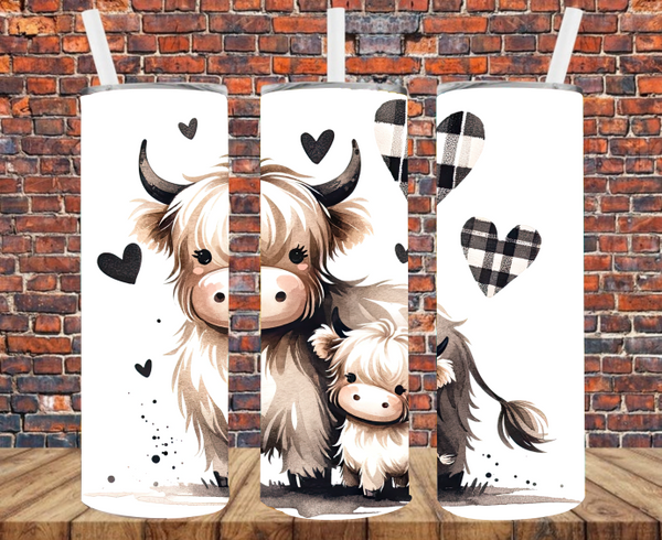 Cow with Baby - Tumbler Wrap - Sublimation Transfers