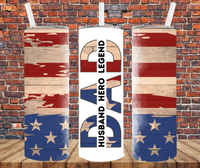 Patriotic Dad - Tumbler Wrap - Sublimation Transfers