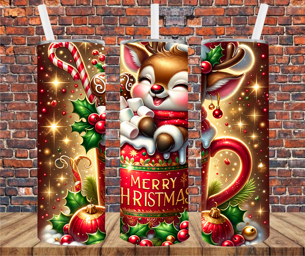 Adorable Reindeer - Tumbler Wrap - Sublimation Transfers