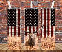 Deer Patriotic - Tumbler Wrap - Sublimation Transfers