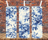 Delft  Floral - Tumbler Wraps - Sublimation Transfers