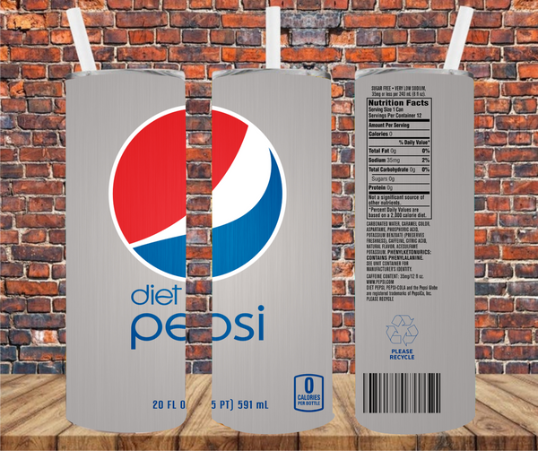 Diet Soda - Tumbler Wrap Sublimation Transfers