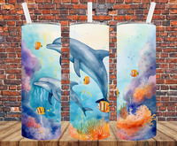 Dolphins - Tumbler Wrap - Sublimation Transfers