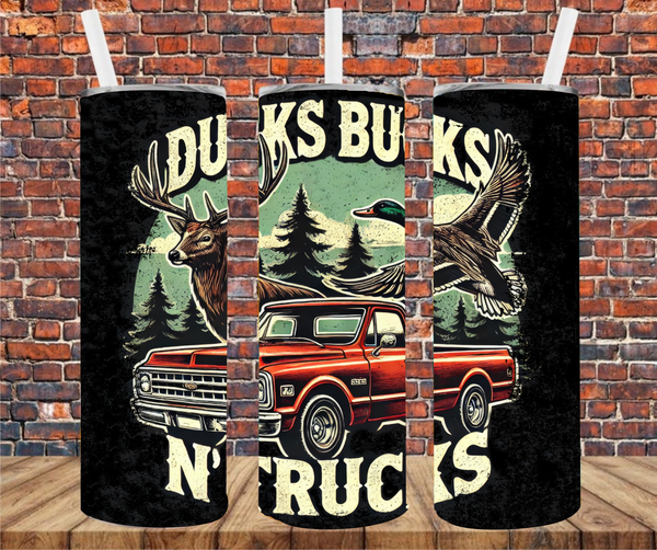 Ducks Bucks N' Trucks - Tumbler Wrap - Sublimation Transfers