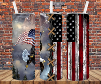 Patriotic Eagle Holding Flag - Tumbler Wrap - Sublimation Transfers