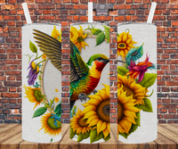 Faux Embroidery Humming Bird - Tumbler Wrap - Sublimation Transfers