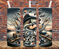 Fishing Life - Tumbler Wrap - Sublimation Transfers