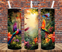 Parrots in Jungle - Tumbler Wrap - Sublimation Transfers