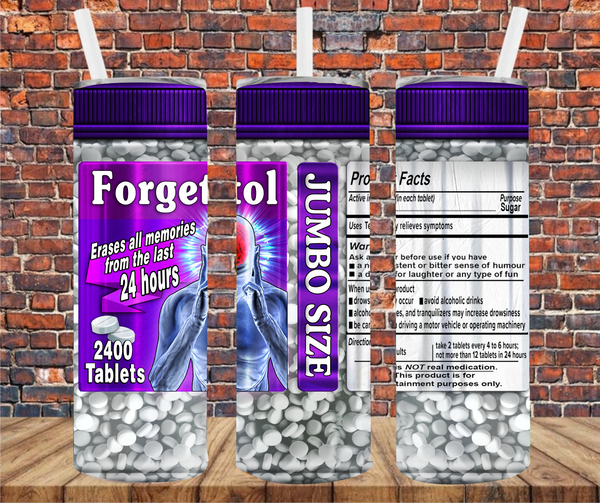 Forgetitall Pills - Tumbler Wrap - Sublimation Transfers