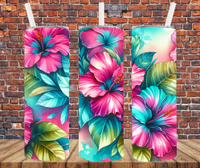 Tropical Hibiscus - Tumbler Wrap - Sublimation Transfers