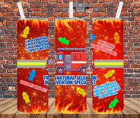 Funny Firefighter - Tumbler Wrap - Sublimation Transfers